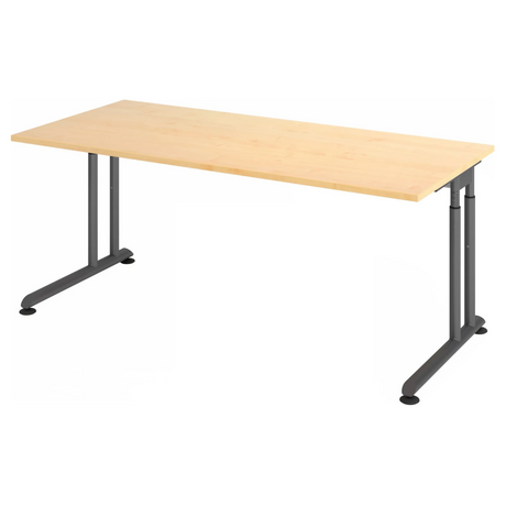 Höhenverstellbarer Schreibtisch ZENO 19 G in Ahorn und Graphit mit rechteckiger Platte von hjh OFFICE PRO