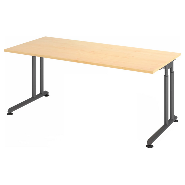 Höhenverstellbarer Schreibtisch ZENO 19 G in Ahorn und Graphit mit rechteckiger Platte von hjh OFFICE PRO