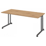 Höhenverstellbarer Schreibtisch ZENO 19 G in Asteiche mit graphitfarbenem Gestell von hjh OFFICE PRO