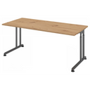 Höhenverstellbarer Schreibtisch ZENO 19 G in Asteiche mit graphitfarbenem Gestell von hjh OFFICE PRO