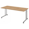 Höhenverstellbarer Schreibtisch ZENO 19 S in Asteiche mit silbernem Gestell von hjh OFFICE PRO