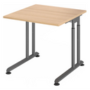 Höhenverstellbarer Schreibtisch ZENO 8 G in Eiche und Graphit mit quadratischer Platte von hjh OFFICE PRO