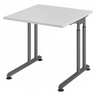 Höhenverstellbarer Schreibtisch ZENO 8 G in Grau und Graphit mit quadratischer Platte von hjh OFFICE PRO