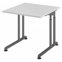 Höhenverstellbarer Schreibtisch ZENO 8 G in Grau und Graphit mit quadratischer Platte von hjh OFFICE PRO