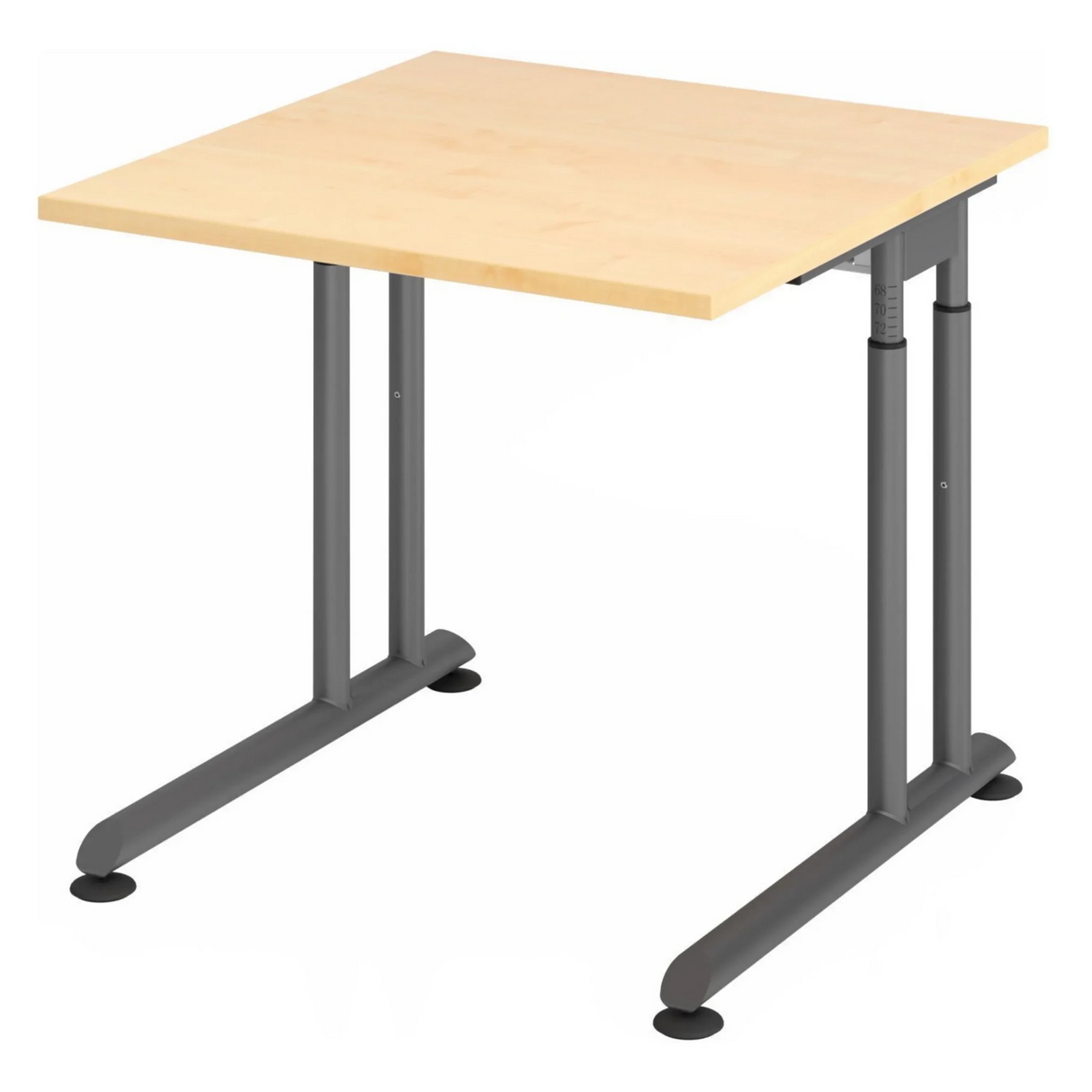 Höhenverstellbarer Schreibtisch ZENO 8 G in Ahorn und Graphit mit quadratischer Platte von hjh OFFICE PRO