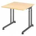 Höhenverstellbarer Schreibtisch ZENO 8 G in Ahorn und Graphit mit quadratischer Platte von hjh OFFICE PRO