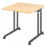 Höhenverstellbarer Schreibtisch ZENO 8 G in Ahorn und Graphit mit quadratischer Platte von hjh OFFICE PRO