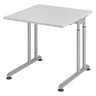 Höhenverstellbarer Schreibtisch ZENO 8 S in Grau und Silber mit quadratischer Platte von hjh OFFICE PRO