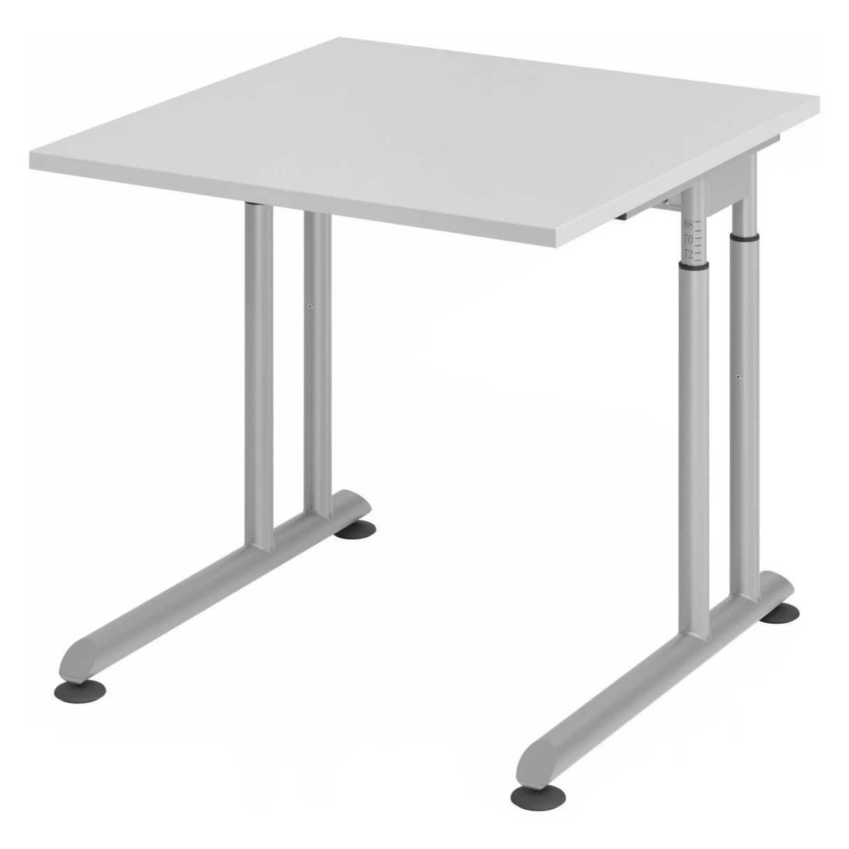 Höhenverstellbarer Schreibtisch ZENO 8 S in Grau und Silber mit quadratischer Platte von hjh OFFICE PRO