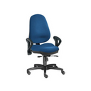 Profi-Bürostuhl ZERO 10 AL mit royalblauem Stoffbezug und schwarzen Armlehnen von Sitwell Steifensand