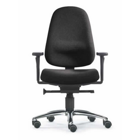 Profi-Bürostuhl ZERO 12 AL mit schwarzem Stoffbezug, Armlehnen und Rollenkreuz von Sitwell Steifensand