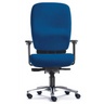 High-End-Bürostuhl ZERO 15 AL mit blauem Stoffbezug, schwarzen Armlehnen und silbernem Fußkreuz von Sitwell Steifensand