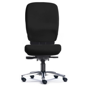 High-End-Bürostuhl ZERO 15 mit schwarzem Bezug und glänzendem Fußkreuz auf Rollen von Sitwell Steifensand