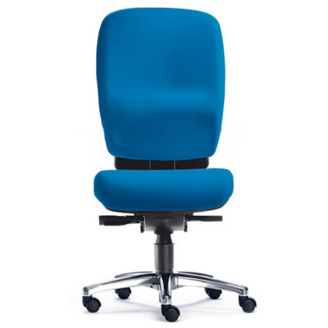 High-End-Bürostuhl ZERO 15 in royalblauem Stoffbezug mit verchromtem Fußkreuz von Sitwell Steifensand