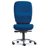 High-End-Bürostuhl ZERO 15 mit blauem Stoffbezug und silbernem Fußkreuz von Sitwell Steifensand