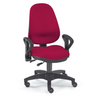 Profi-Bürostuhl ZERO 30 AL in bordeauxroter Farbe mit schwarzen Armlehnen und Rollen von Sitwell Steifensand