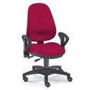 Profi-Bürostuhl ZERO 30 AL in bordeauxroter Farbe mit schwarzen Armlehnen und Rollen von Sitwell Steifensand