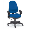 Profi-Bürostuhl ZERO 30 AL mit royalblauem Stoffbezug, schwarzen Armlehnen und Rollkreuz von Sitwell Steifensand