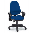 Profi-Bürostuhl ZERO 30 AL mit blauem Stoffbezug und schwarzen Armlehnen von Sitwell Steifensand