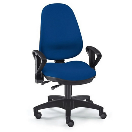 Profi-Bürostuhl ZERO 30 AL mit blauem Stoffbezug und schwarzen Armlehnen von Sitwell Steifensand