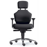 High-End-Bürostuhl ZERO 51 AL mit schwarzem Bezug, Kopfstütze und glänzendem Fußkreuz von Sitwell Steifensand