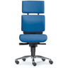 High-End-Bürostuhl ZERO 52 in Blau mit Kopfstütze und poliertem Fußkreuz von Sitwell Steifensand