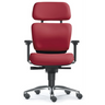 High-End-Bürostuhl ZERO 53 AL mit rotem Polsterbezug und glänzendem Sternfuß von Sitwell Steifensand