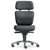 High-End-Bürostuhl ZERO 53 mit schwarzem Bezug und glänzendem Sternfuß von Sitwell Steifensand
