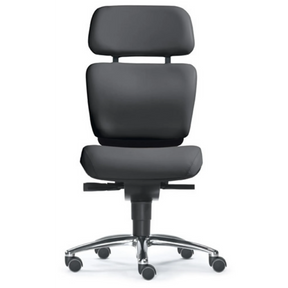 High-End-Bürostuhl ZERO 53 mit schwarzem Bezug und glänzendem Sternfuß von Sitwell Steifensand
