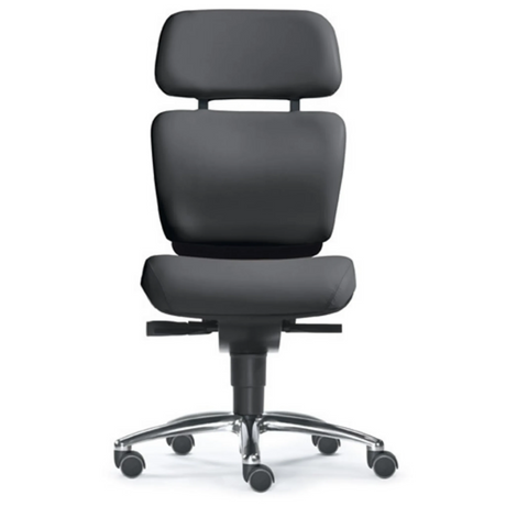High-End-Bürostuhl ZERO 53 mit schwarzem Bezug und glänzendem Sternfuß von Sitwell Steifensand