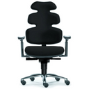 High-End-Bürostuhl ZERO 54 AL in Schwarz mit geschwungener Rückenlehne und Armlehnen von Sitwell Steifensand