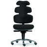 High-End-Bürostuhl ZERO 54 in Schwarz mit geschwungener Rückenlehne und Sternfuß von Sitwell Steifensand