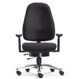 High-End-Bürostuhl ZERO 67 mit schwarzem Stoffbezug und glänzendem Fußkreuz von Sitwell Steifensand
