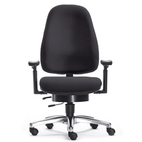 High-End-Bürostuhl ZERO 67 mit schwarzem Stoffbezug und glänzendem Fußkreuz von Sitwell Steifensand