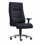 Drehstuhl ZERO 70 XXL mit schwarzem Stoffbezug und silbernem Fußkreuz von Sitwell Steifensand