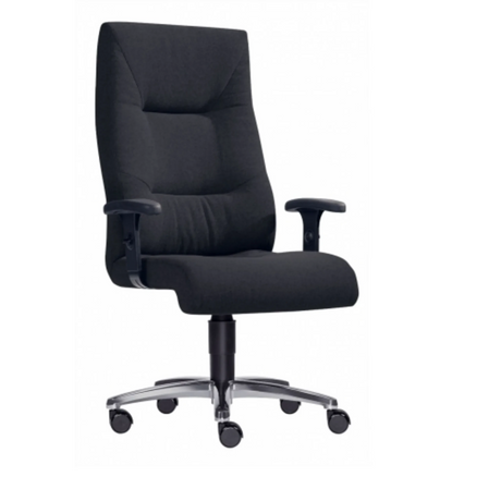 Drehstuhl ZERO 70 XXL mit schwarzem Stoffbezug und silbernem Fußkreuz von Sitwell Steifensand
