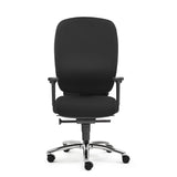 High-End-Bürostuhl ZERO L15 AL mit schwarzem Bezug, Armlehnen und silbernem Fußkreuz von Sitwell Steifensand