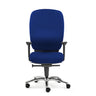 High-End-Bürostuhl ZERO L15 AL mit blauem Stoffbezug und silberfarbenem Fußkreuz von Sitwell Steifensand