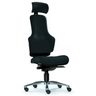 High-End-Bürostuhl ZERO O1 S mit schwarzem Bezug, Kopfstütze und Sternfuß von Sitwell Steifensand
